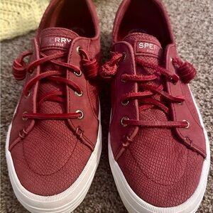 Sperry Burgundy Sneakers with White Soles